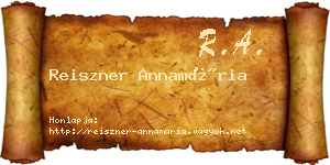 Reiszner Annamária névjegykártya